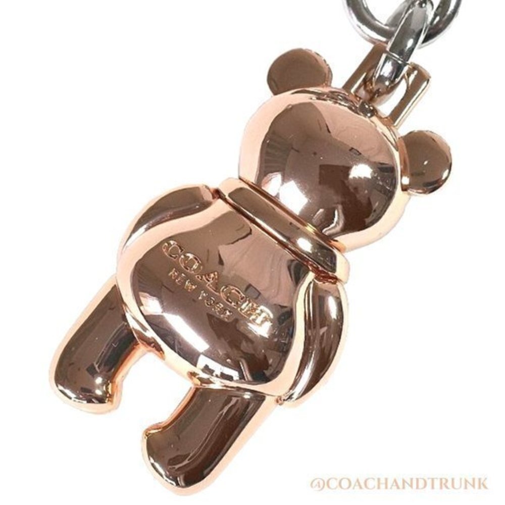 COACH Collectable 3D Rose Gold Coach Mascot Bear Charm / Key Chain NWT - Picture 6 of 9